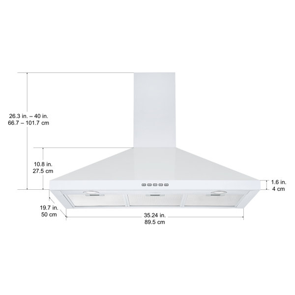 Ancona 36" Convertible WallMounted Pyramid Range Hood & Reviews Wayfair